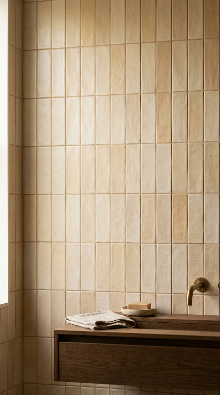 Guest bathroom with zellige feature wall — memorable design for infrequent but lasting impressions
