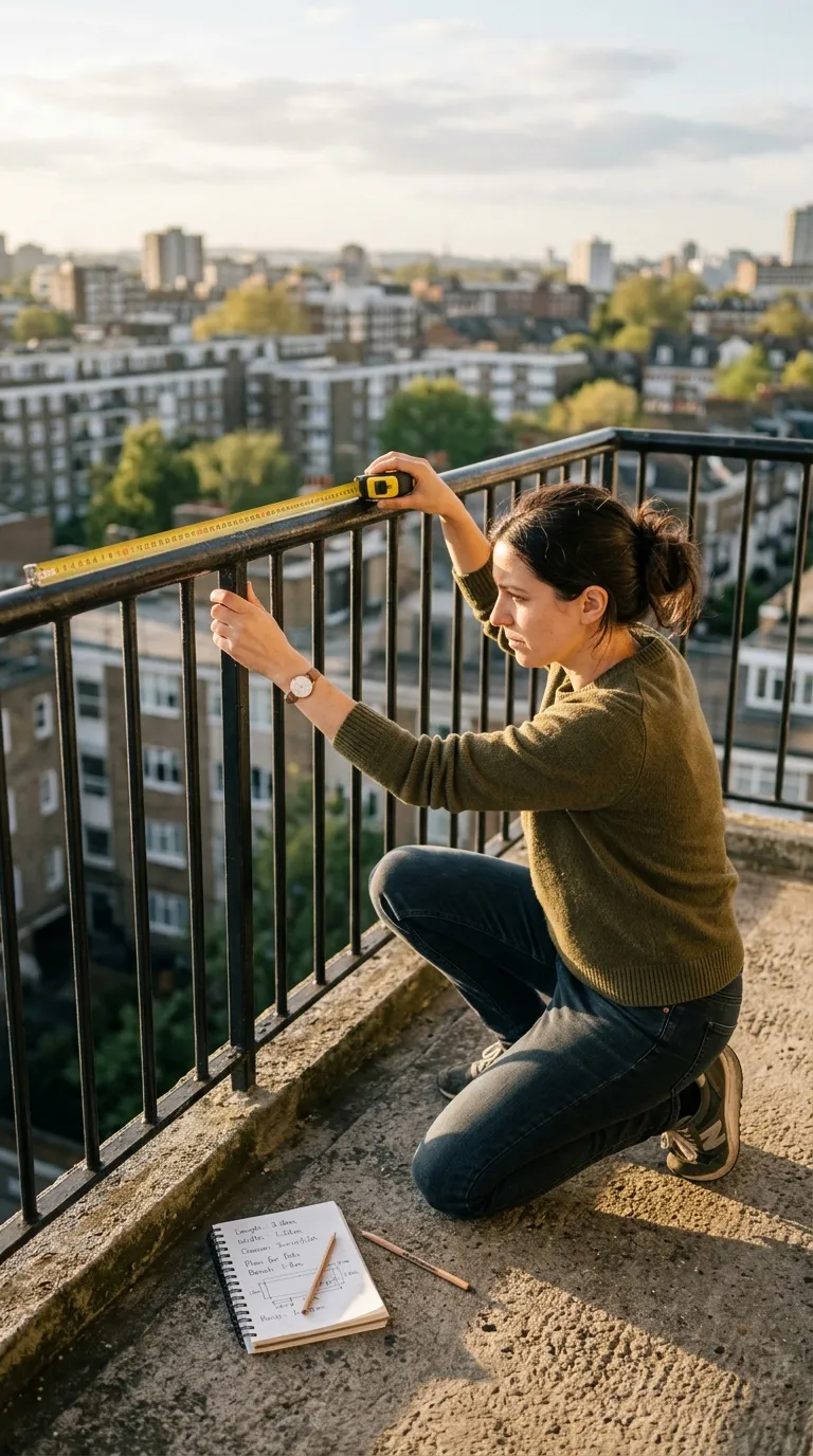 Measuring an apartment balcony garden space before planning your balcony garden design