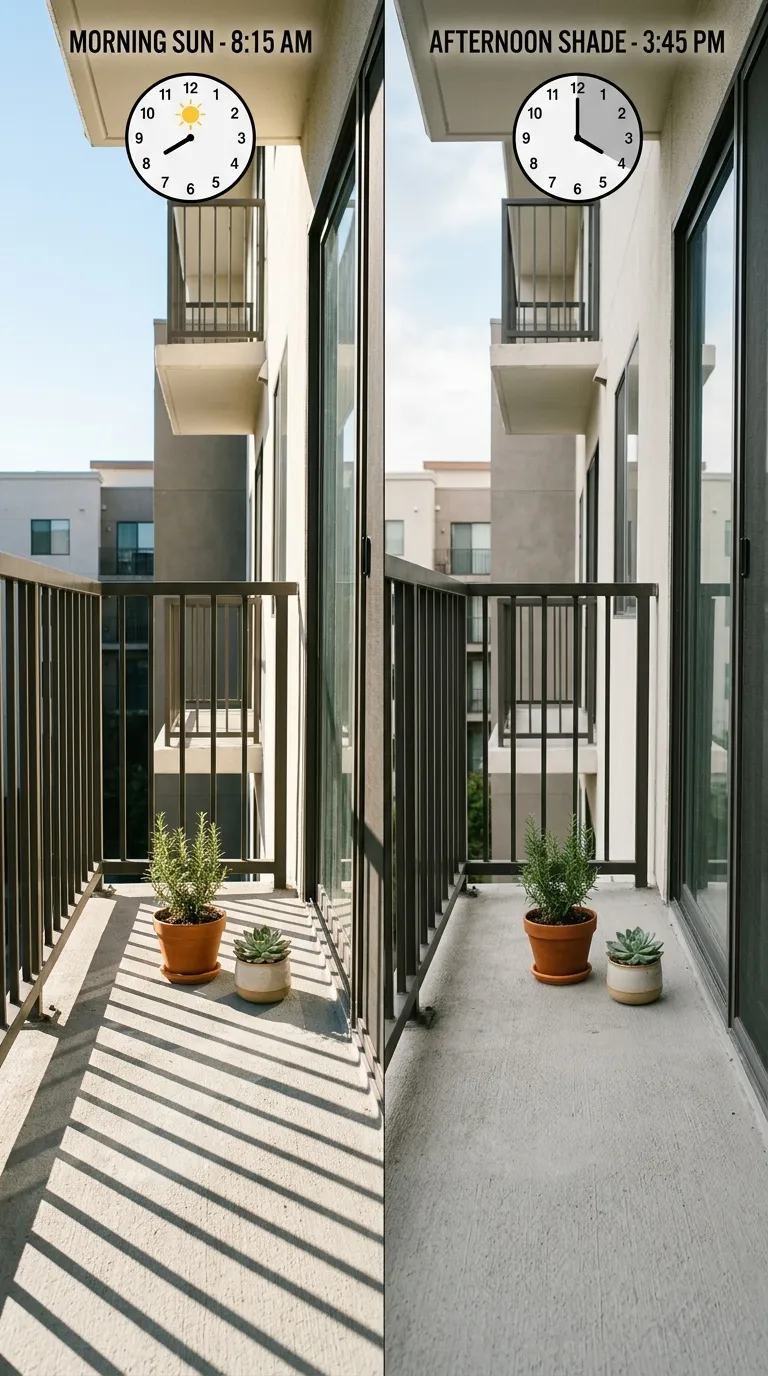 Balcony sunlight exposure for choosing the right apartment balcony garden plants