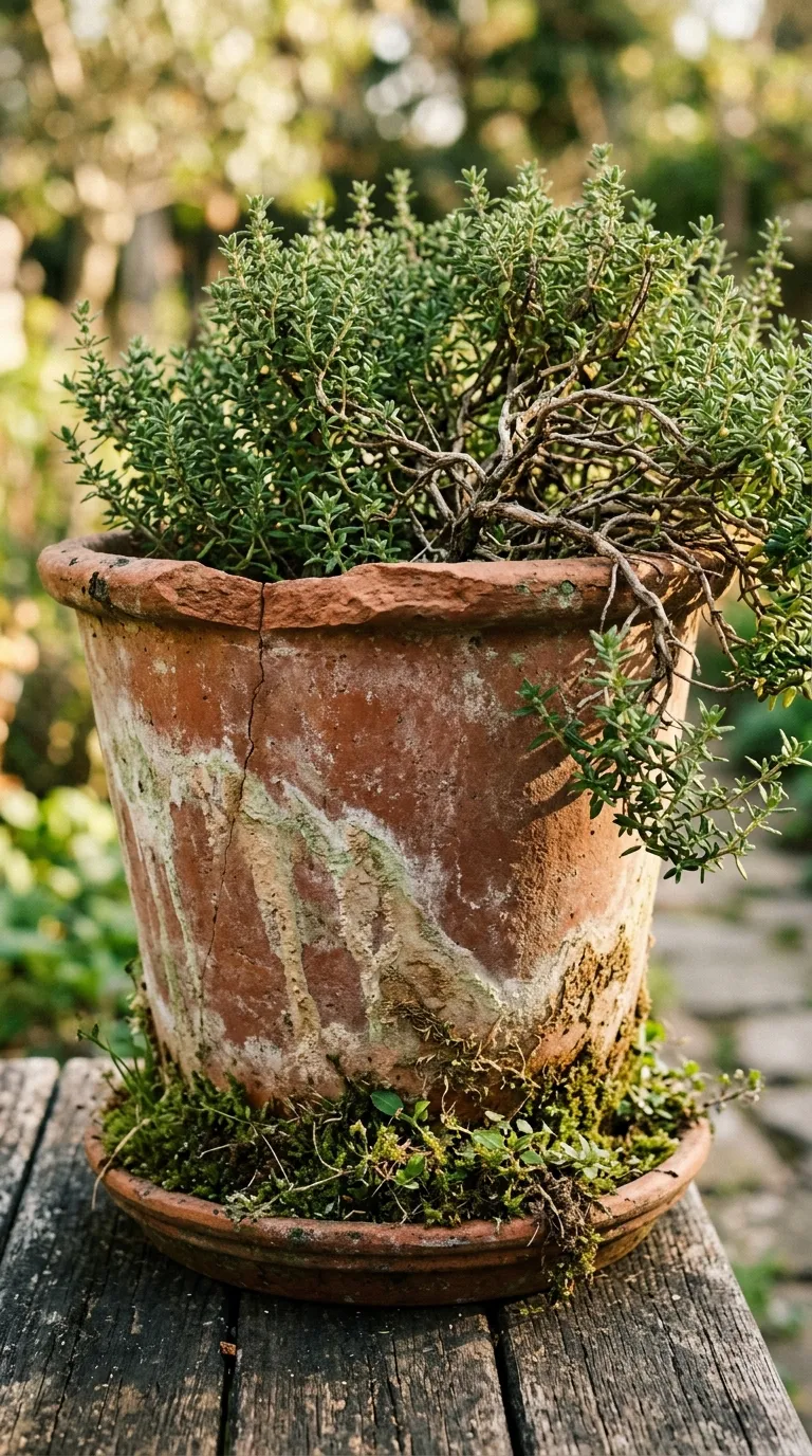 Blue hydrangea in a black ceramic pot as a single-species container garden