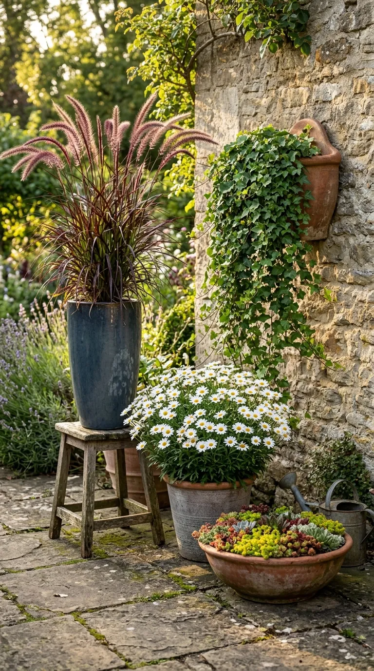 Container gardening ideas for beginners showing proper pot sizing for healthy potted plants