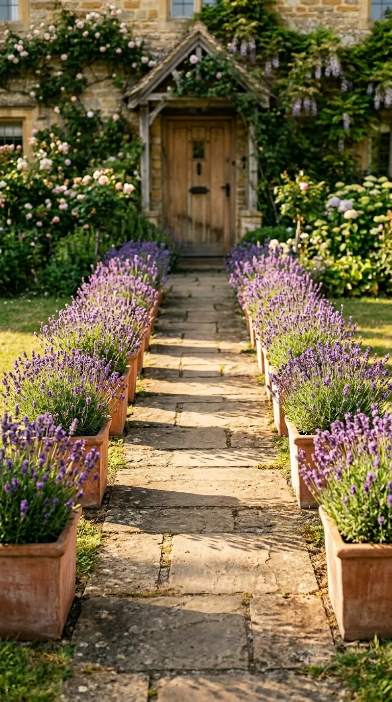 Deep watering potted lavender for thriving container gardening ideas