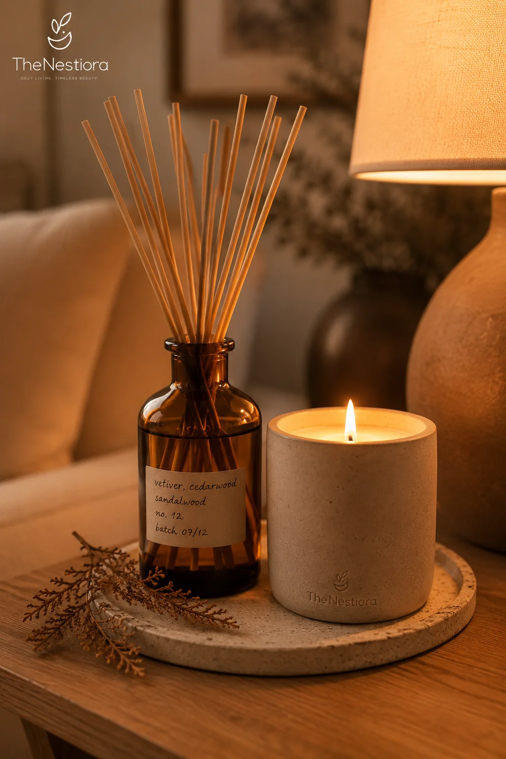 Side lighting revealing texture on a neutral linen surface